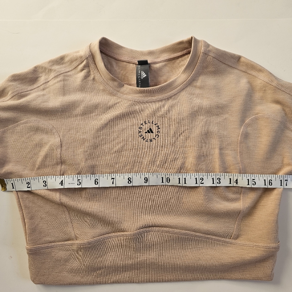 Adidas by Stella McCartney M Women's Light Pink Long Sleeve Crop Top - Picture 4 of 5